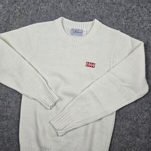 Vintage Case Tractors Sweatshirt Mens Small 32 White Knit Sweater USA Made